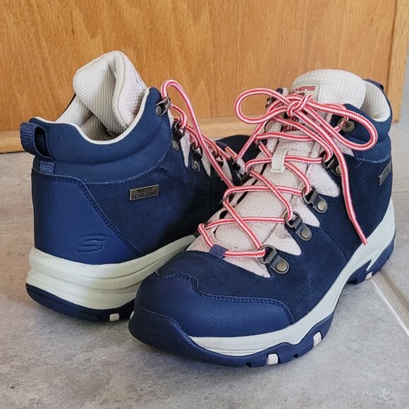 Skechers Blue Suede Trego El Capitan Hiking Boot Waterproof 158254 Size 9 - Picture 5 of 16